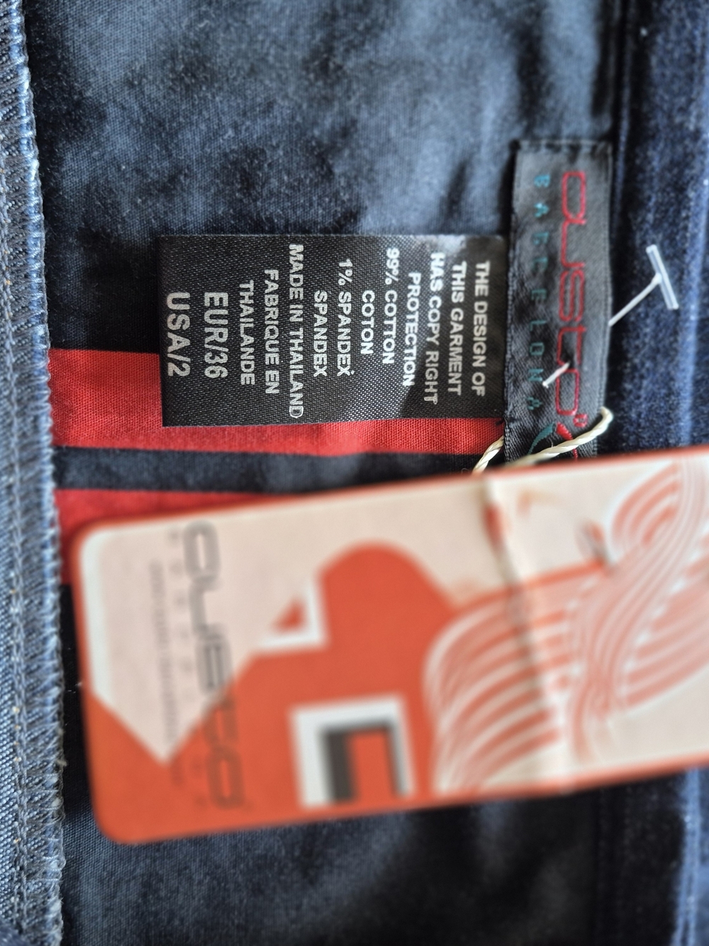 Custo Barcelona Denim A-Line Mini Skirt with Graphic Panel - Blue - Picture 7 of 8